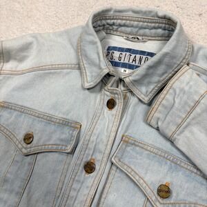 VTG 80s 90s PS GITANO Denim Jean Jacket Womens M Light Blue Trucker Biker Retro
